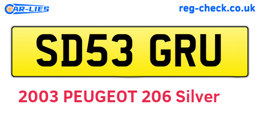 SD53GRU are the vehicle registration plates.