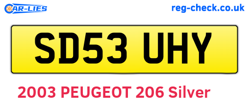 SD53UHY are the vehicle registration plates.