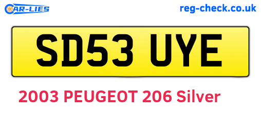 SD53UYE are the vehicle registration plates.