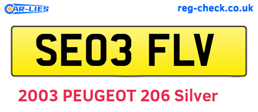 SE03FLV are the vehicle registration plates.