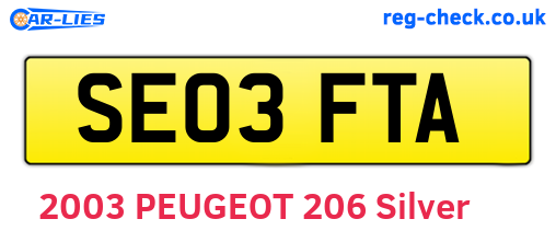 SE03FTA are the vehicle registration plates.