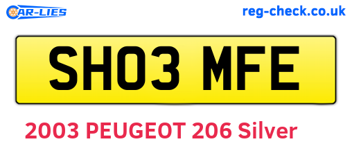 SH03MFE are the vehicle registration plates.