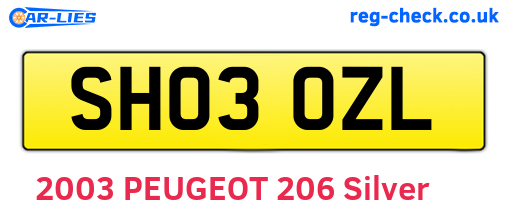 SH03OZL are the vehicle registration plates.