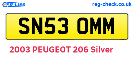 SN53OMM are the vehicle registration plates.