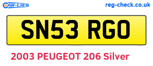 SN53RGO are the vehicle registration plates.