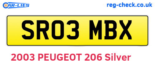 SR03MBX are the vehicle registration plates.