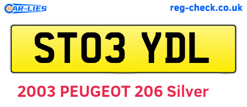 ST03YDL are the vehicle registration plates.