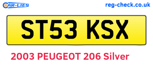 ST53KSX are the vehicle registration plates.