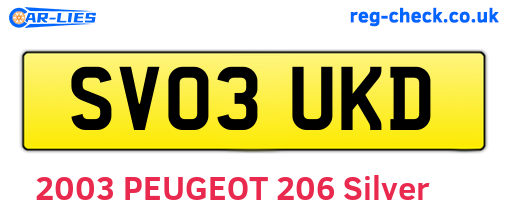 SV03UKD are the vehicle registration plates.