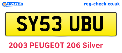 SY53UBU are the vehicle registration plates.