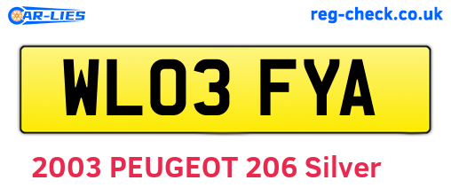 WL03FYA are the vehicle registration plates.