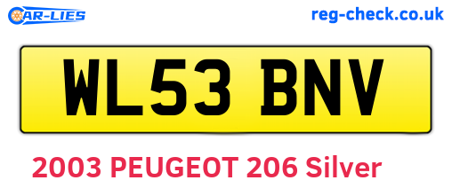 WL53BNV are the vehicle registration plates.