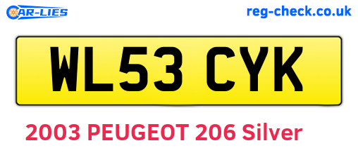 WL53CYK are the vehicle registration plates.