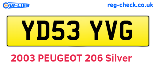 YD53YVG are the vehicle registration plates.
