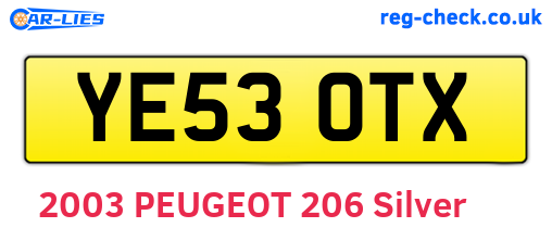 YE53OTX are the vehicle registration plates.