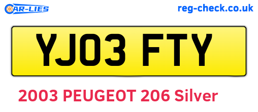 YJ03FTY are the vehicle registration plates.
