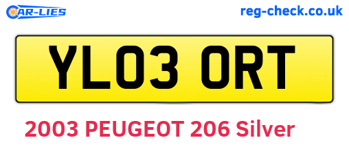 YL03ORT are the vehicle registration plates.