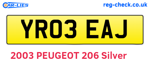YR03EAJ are the vehicle registration plates.