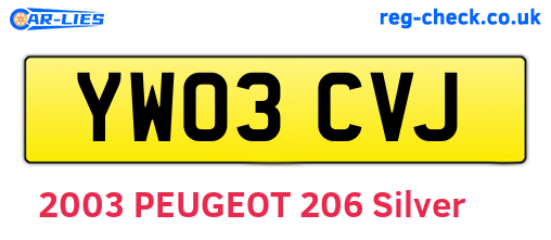 YW03CVJ are the vehicle registration plates.
