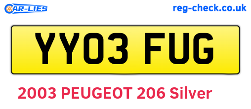 YY03FUG are the vehicle registration plates.