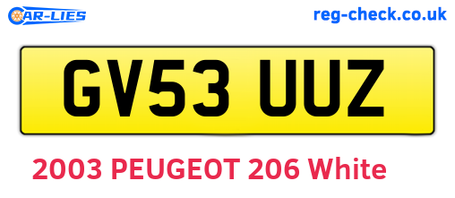 GV53UUZ are the vehicle registration plates.