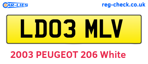 LD03MLV are the vehicle registration plates.