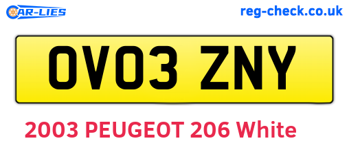 OV03ZNY are the vehicle registration plates.