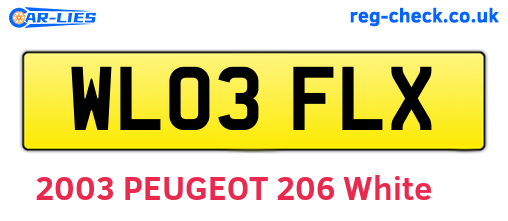 WL03FLX are the vehicle registration plates.