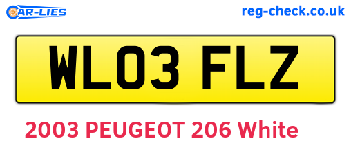 WL03FLZ are the vehicle registration plates.