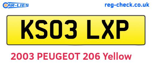 KS03LXP are the vehicle registration plates.