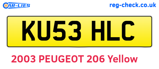 KU53HLC are the vehicle registration plates.