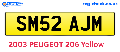 SM52AJM are the vehicle registration plates.
