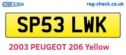 SP53LWK are the vehicle registration plates.