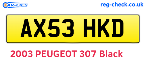 AX53HKD are the vehicle registration plates.