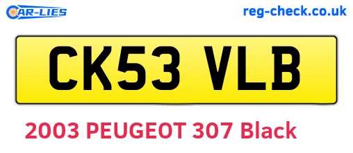 CK53VLB are the vehicle registration plates.