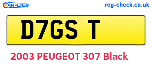 D7GST are the vehicle registration plates.