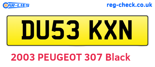 DU53KXN are the vehicle registration plates.