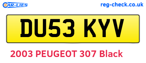 DU53KYV are the vehicle registration plates.