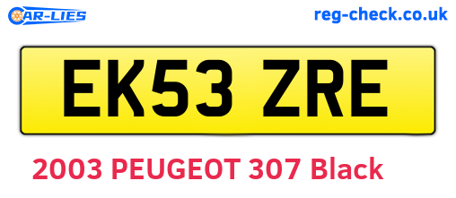 EK53ZRE are the vehicle registration plates.
