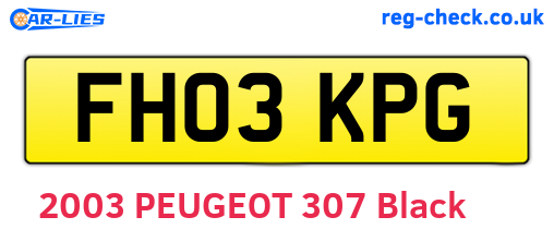 FH03KPG are the vehicle registration plates.