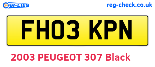 FH03KPN are the vehicle registration plates.