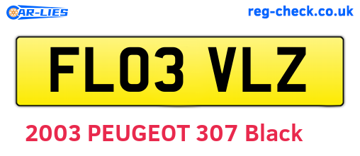 FL03VLZ are the vehicle registration plates.