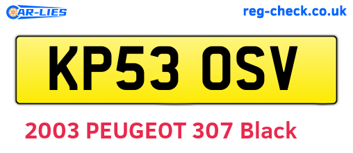 KP53OSV are the vehicle registration plates.