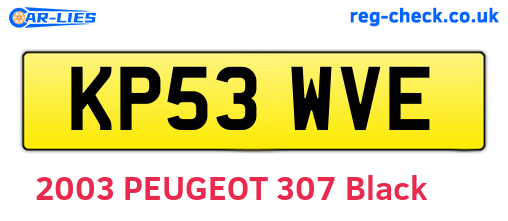 KP53WVE are the vehicle registration plates.