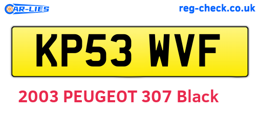 KP53WVF are the vehicle registration plates.