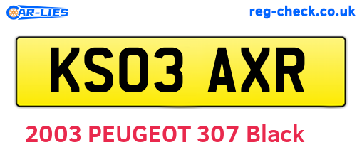 KS03AXR are the vehicle registration plates.
