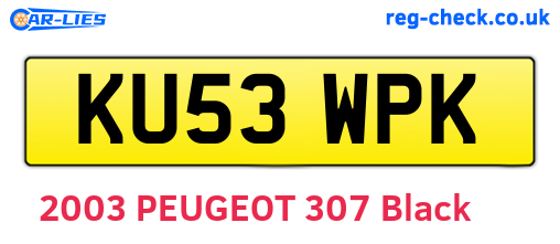 KU53WPK are the vehicle registration plates.