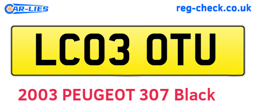 LC03OTU are the vehicle registration plates.
