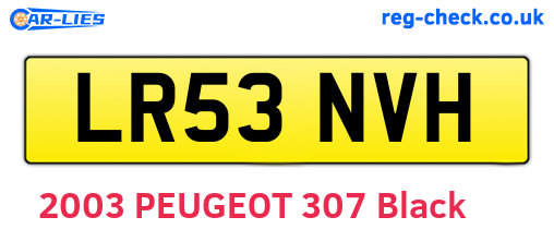 LR53NVH are the vehicle registration plates.