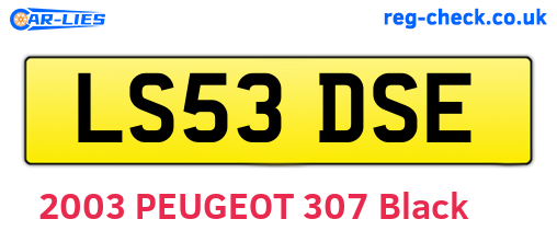 LS53DSE are the vehicle registration plates.